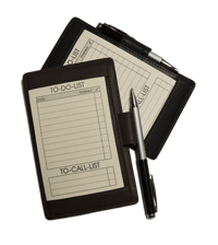 black and brown Napa leather note jotters